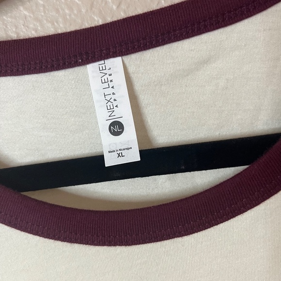 Live Fast Die Pretty Women's Ringer Tee Cream Next Level Brand NWOT Size XL - Picture 5 of 5